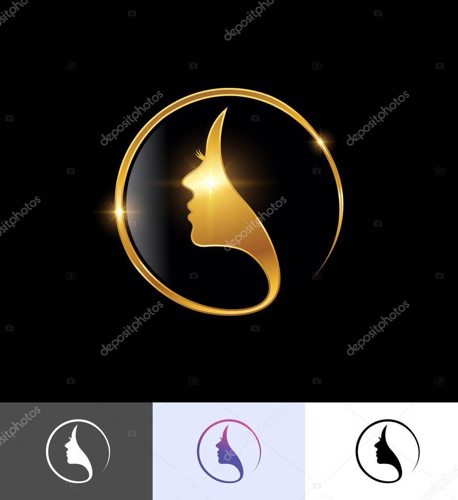 Golden Beauty Silhouette Illustration Art