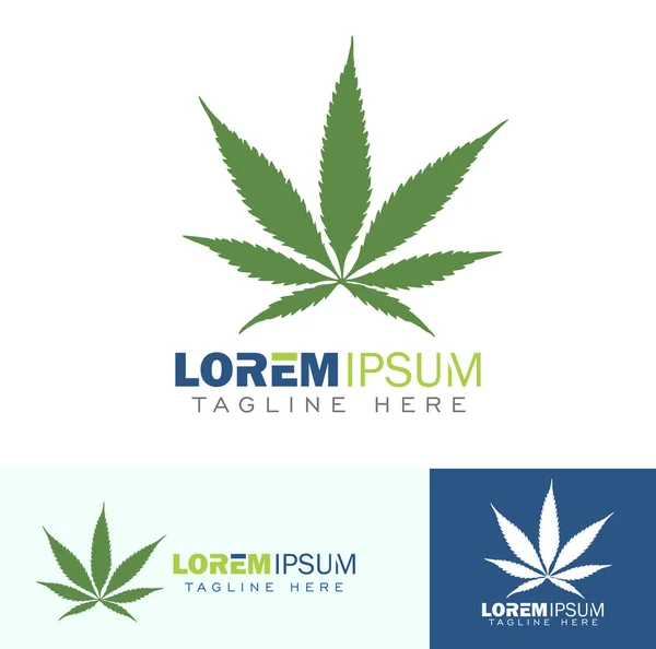 Cannabis Leaf Logo Sign — ストックベクタ