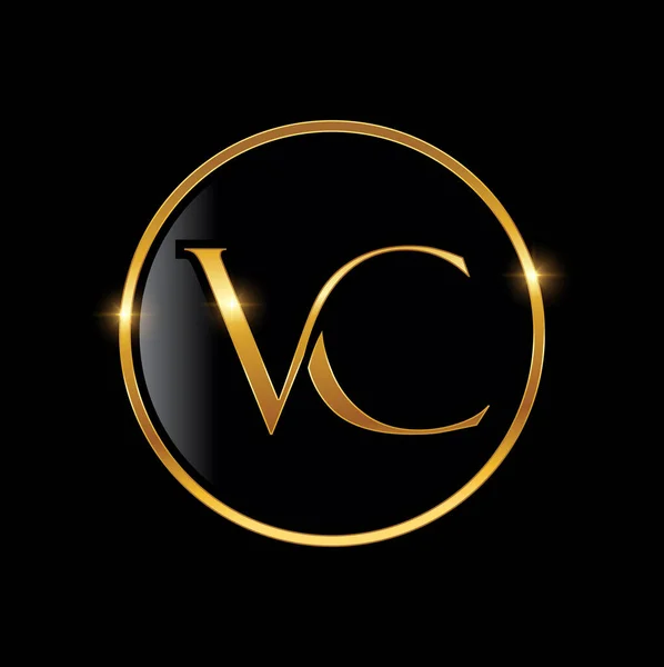 Signo Inicial Logotipo Monograma Dourado —  Vetores de Stock