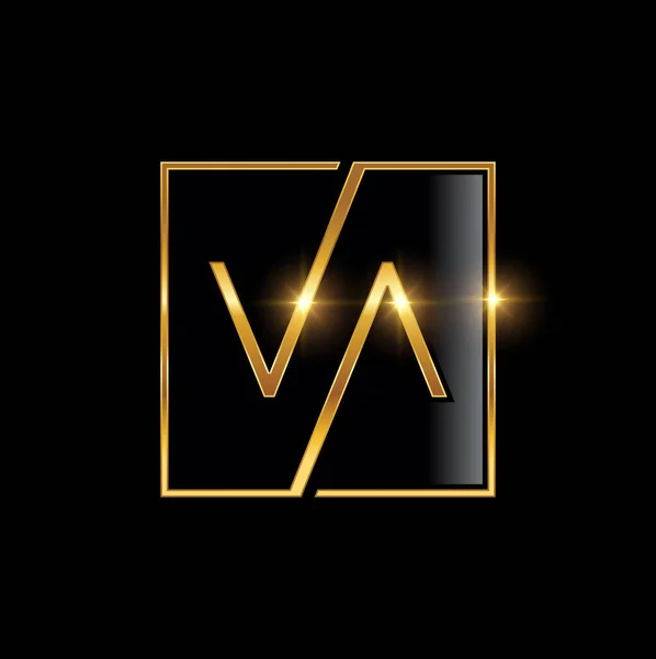 Golden Monogram Initial Logo Sign —  Vetores de Stock