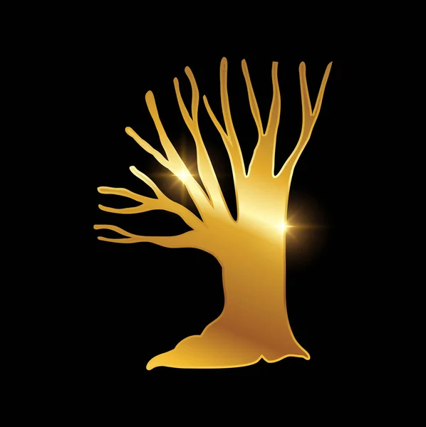 Golden Tree Symbol Logo Sign — Διανυσματικό Αρχείο