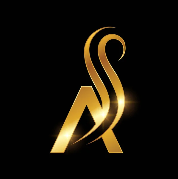Monogramme Logo Luxe Doré Lettre Initiale — Image vectorielle