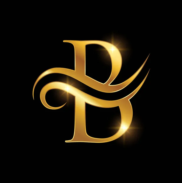 Golden Luxury Logo Monogram Initial Letter — ストックベクタ