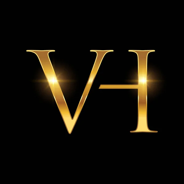 Sinal Inicial Logotipo Monograma Dourado —  Vetores de Stock