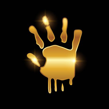 Golden Hand Print Logo Sign