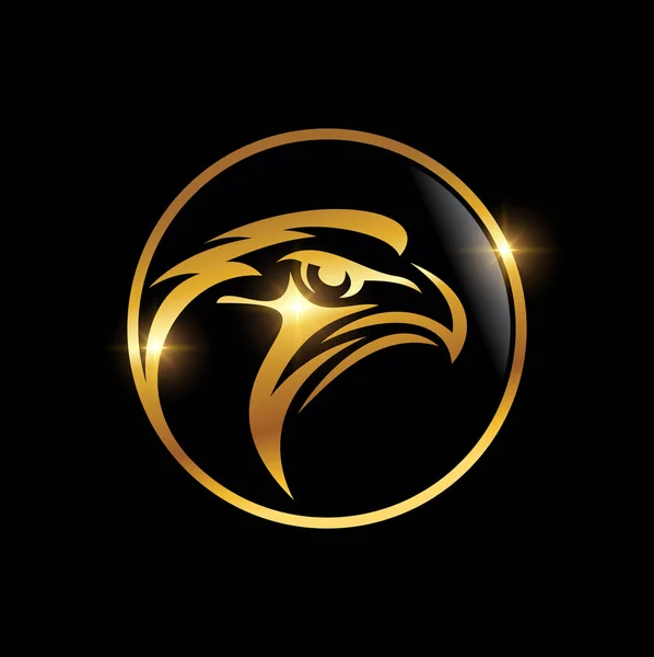 Eagle Head Golden Circle Logo — 스톡 벡터