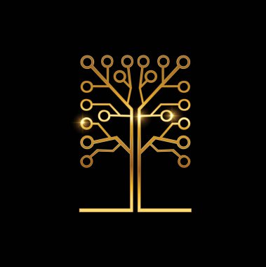 Golden Tree Symbol Logo Sign