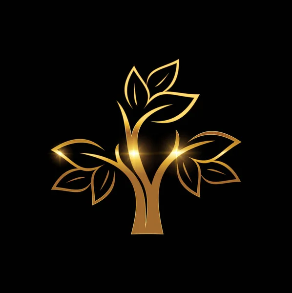 Golden Tree Symbol Logo Sign