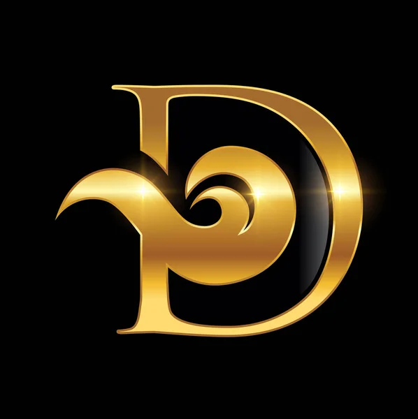 Golden Monogram Logo Initial Letter — ストックベクタ