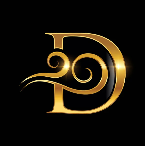 Golden Monogram Logo Initial Letter — ストックベクタ
