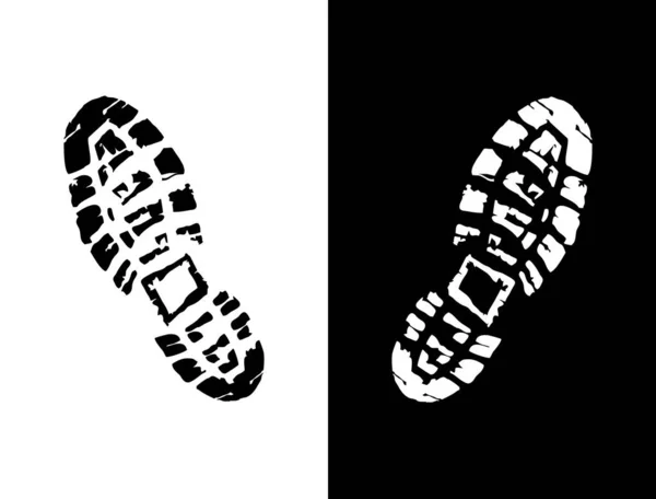 Shoeprints Icon Black White Vector Sign — Stockvektor