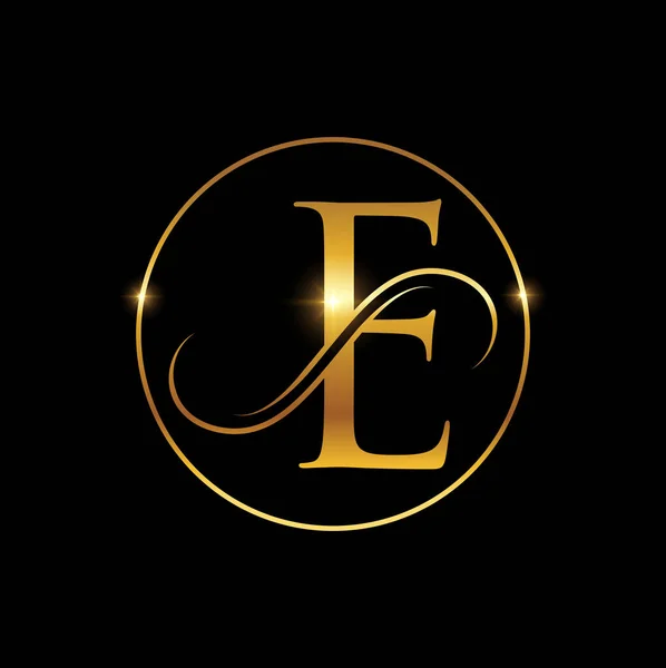Golden Cursive Luxury Monogram Logo Initial Letter — Stockový vektor