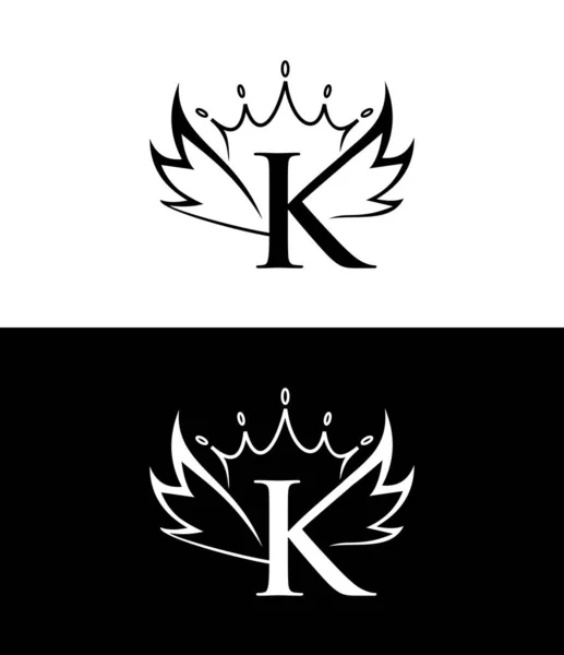 Wings Crown Monogram Logo Initial Letter — 图库矢量图片