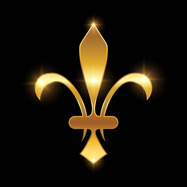 Golden Fleur Lis Logo Sign — Vetor de Stock