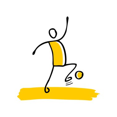 Stickman Stick Figure Playing Football Sport 