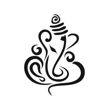 lord Ganesh. Ganesh Puja. Ganesh Chaturthi Vector Sign