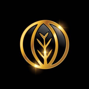 Golden Circle Leaf Nature Ecology Logo