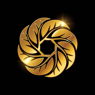 Golden Circle Leaf Nature Ecology Logo