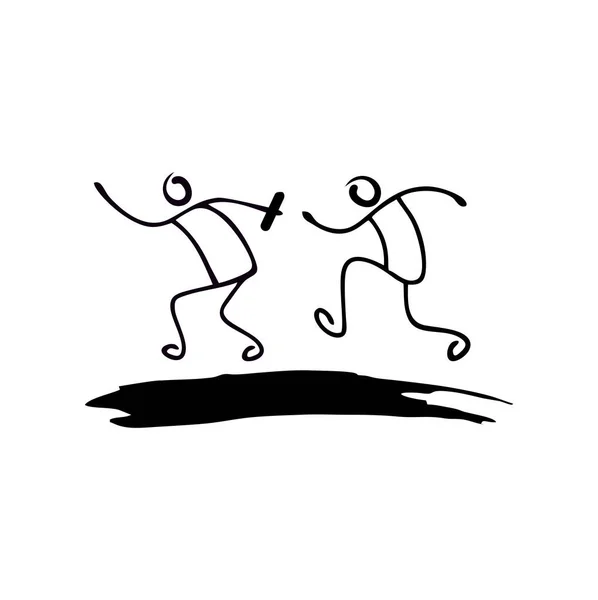 Stickman Estafet Run Sport — стоковый вектор