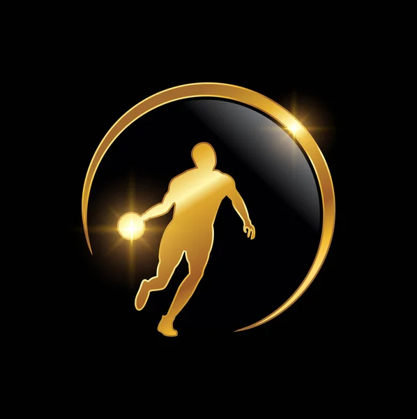 Goldenes Basketball Logo — Stockvektor