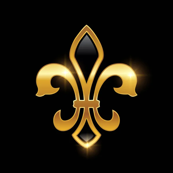 Golden Fleur Lis Logo Sign — Διανυσματικό Αρχείο