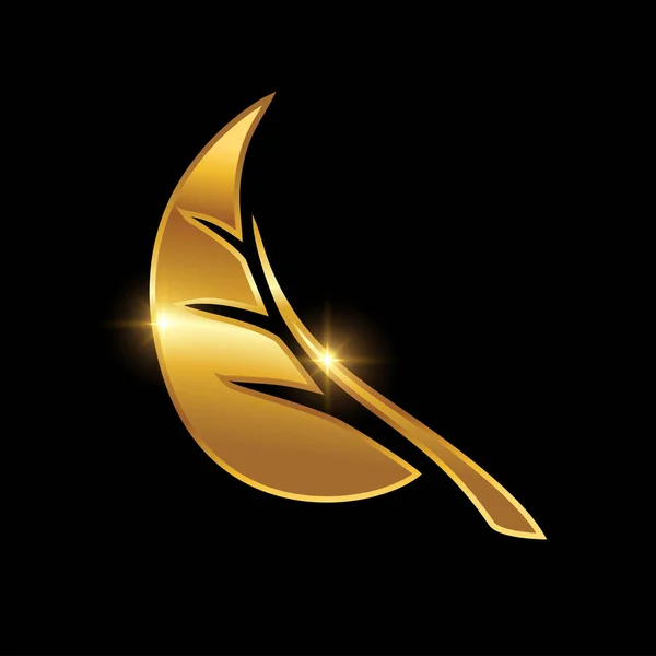 Golden Leaf Luxury Royal Logo Sign — Stockový vektor