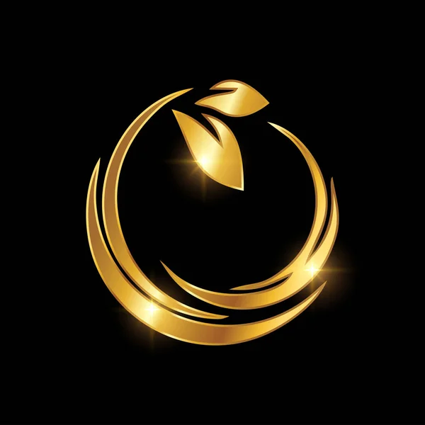 Feuille Luxe Royal Logo Signe — Image vectorielle