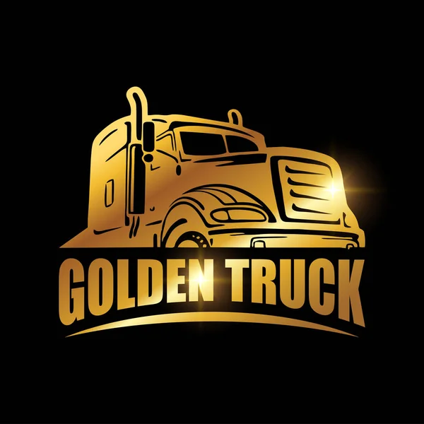Golden Luxe Camion Logo Signe — Image vectorielle