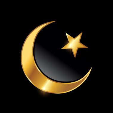 Altın Lüks Hilal Yıldızı Logo İşareti