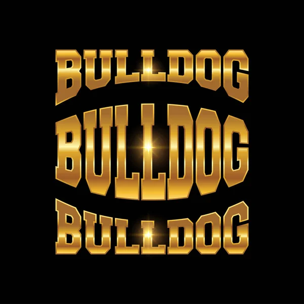 Golden Bulldog Wordmark Logó Jel — Stock Vector