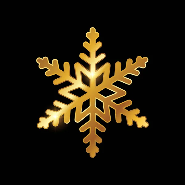 Golden Lusso Fiocco Neve Segno Vettoriale — Vettoriale Stock