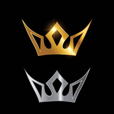 Altın Gümüş Konforlu Crown Vektör İşareti