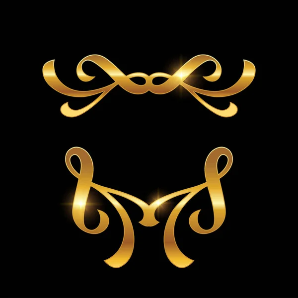 Golden Luxury Ornament Sign — Stock Vector