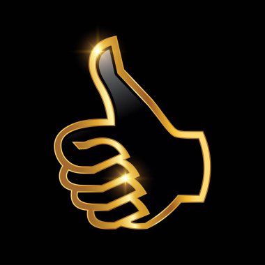 Altın Tamam El İşaret Vektörü İllüstrasyonu