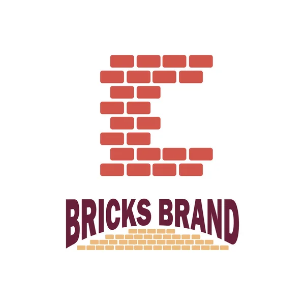 Logo Společnosti Brick Vektorový Znak Počáteční Písmeno — Stockový vektor