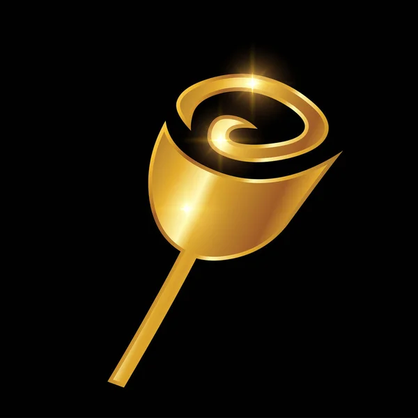 Векторный Знак Золотой Тюльпан — стоковый вектор