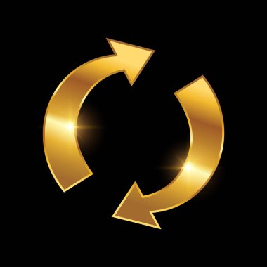 Altın Çember Ok Vektörü İşareti