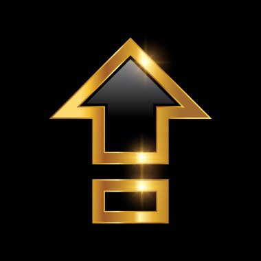 Altın Gönderme Oku Vektör İşareti