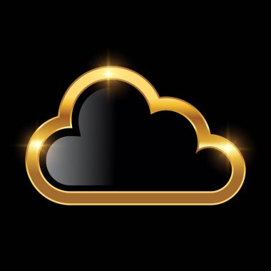 Altın Bulut Sembol Vektör Simgesi Simgesi