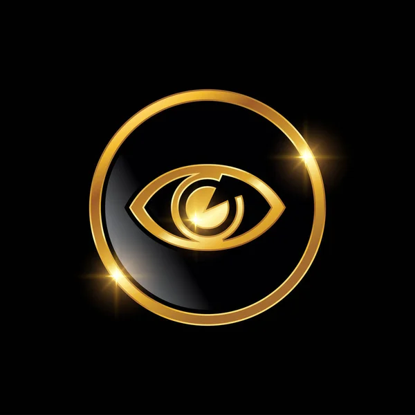 Altın Göz Sembol Vektörü Şareti — Stok Vektör