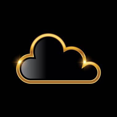 Altın Bulut Simgesi Vektör İşareti