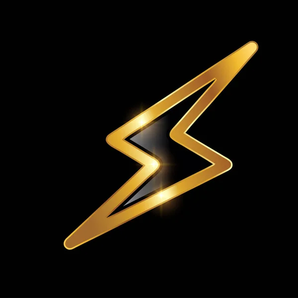 Golden Thunder Logo Vektor Zeichen — Stockvektor