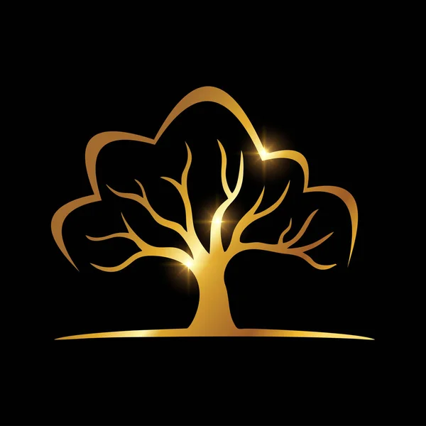 Golden Luxury Tree Vector Icon — стоковий вектор