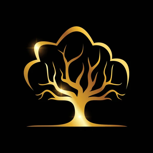 Golden Luxury Tree Vector Icon — стоковий вектор