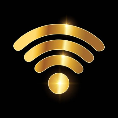 Altın İnternet Ağ Vektörü Simgesi
