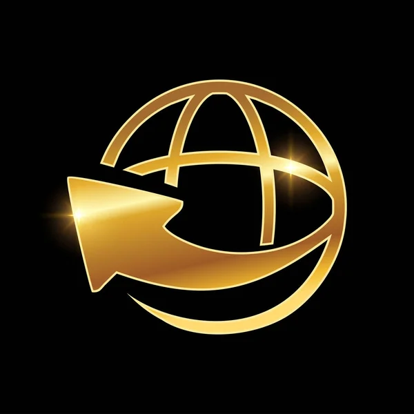 Golden Internet Network Vector Icon — 图库矢量图片