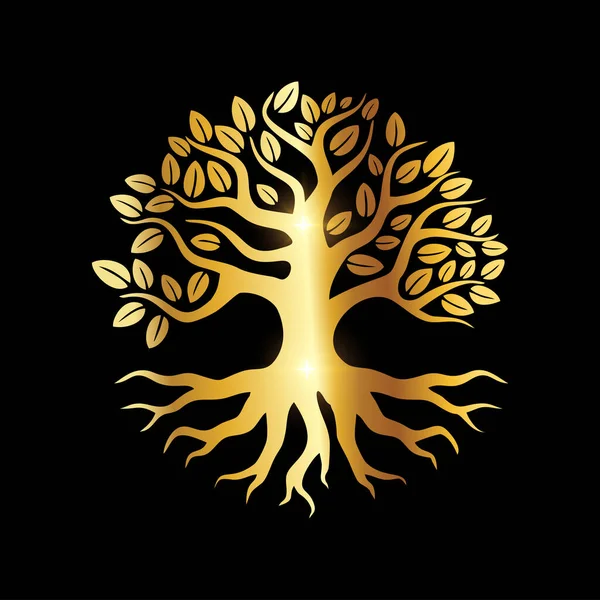 Golden Luxury Tree Vector Icon — стоковий вектор
