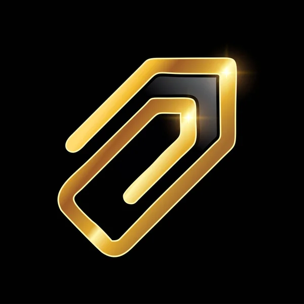 Goldenes Büroklammer Vektor Symbol — Stockvektor