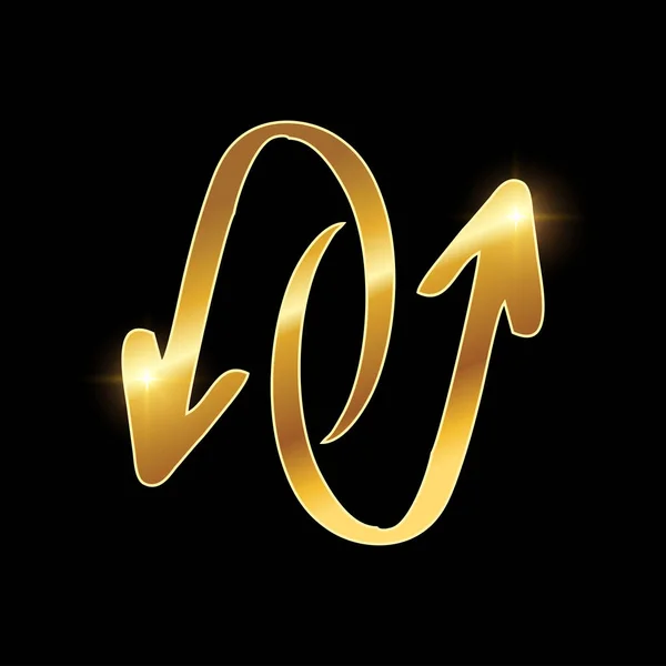 Golden Luxury Arrow Vector Icon — стоковий вектор