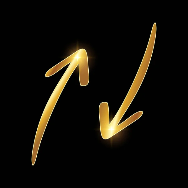 Golden Luxury Arrow Vector Icon — Stockový vektor